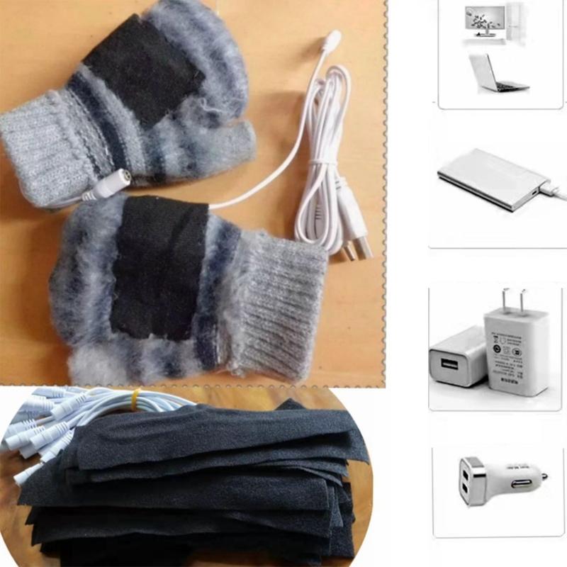 usb Fingerless Gloves Thermal Gloves Heated Gloves Fingerless Touchscreen Fleece Gloves Split Finger Gloves