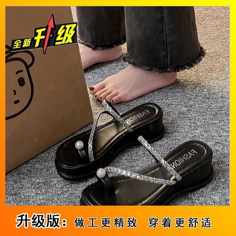 Small Man with Toes and Slippers, Women's 2025 Spring and Summer New Wear-resistant Muffin Thick-soled Wedge Sandals