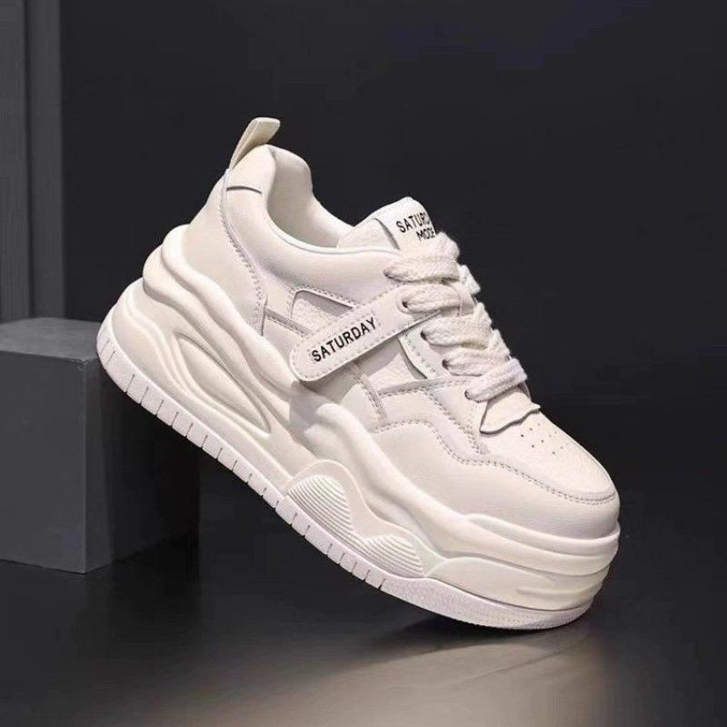 Little white shoes women's spring and autumn new thick-soled heightening board shoes versatile small muffin dad shoes