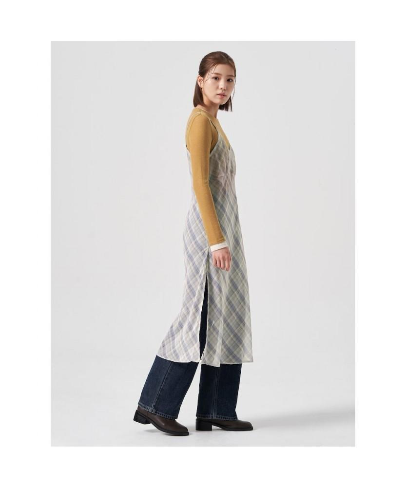 8SECONDS Check Layered Dress Beige (354971Kq1A)