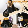 Halloween Dog Cape Costume With Hat Pet Cape Set Bat/Pumpkin/Star  Black Orange And Gold Spider Print