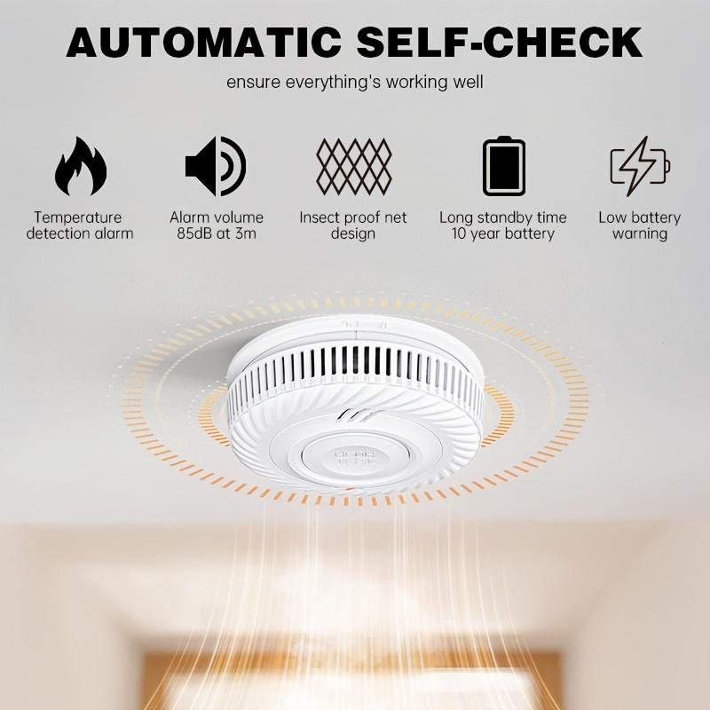 Tuya smoke detector, WiFi smart smoke detector, fire smoke detector, WiFi connection supports remote alarm information, dual sensors.