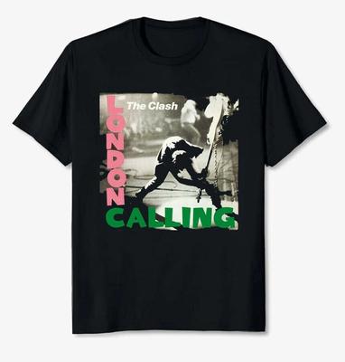The Clash Band London Calling Black Cotton T Shirt Full Size S-5XL Unisex T-Shirt