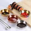 5 Pcs Container Seasoning Dish Child Circle Tray Tomato Sauce Serving Bowls Stainless Steel Round Platter Small Appetizer Plate