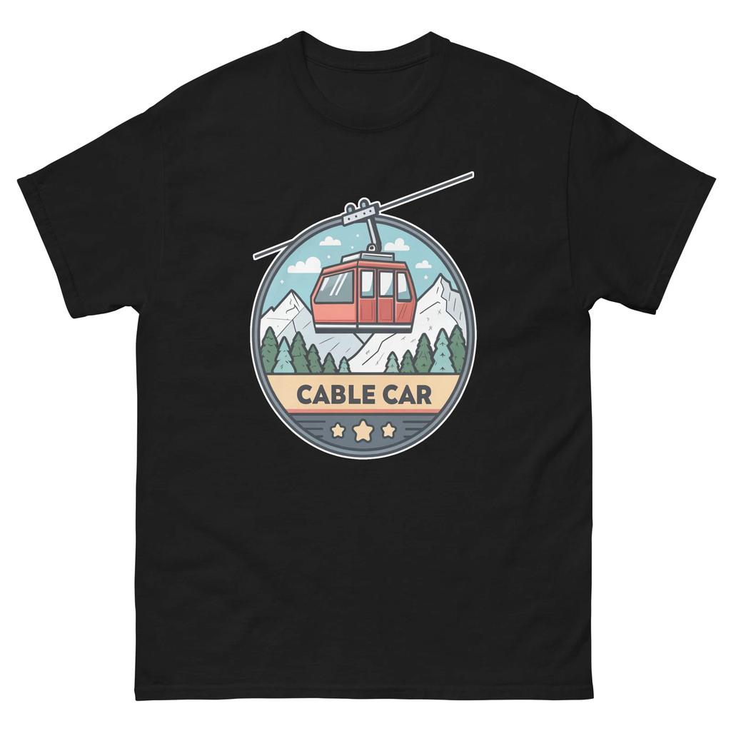 Seilbahn Berg Skigebiet Stadt T-Shirt