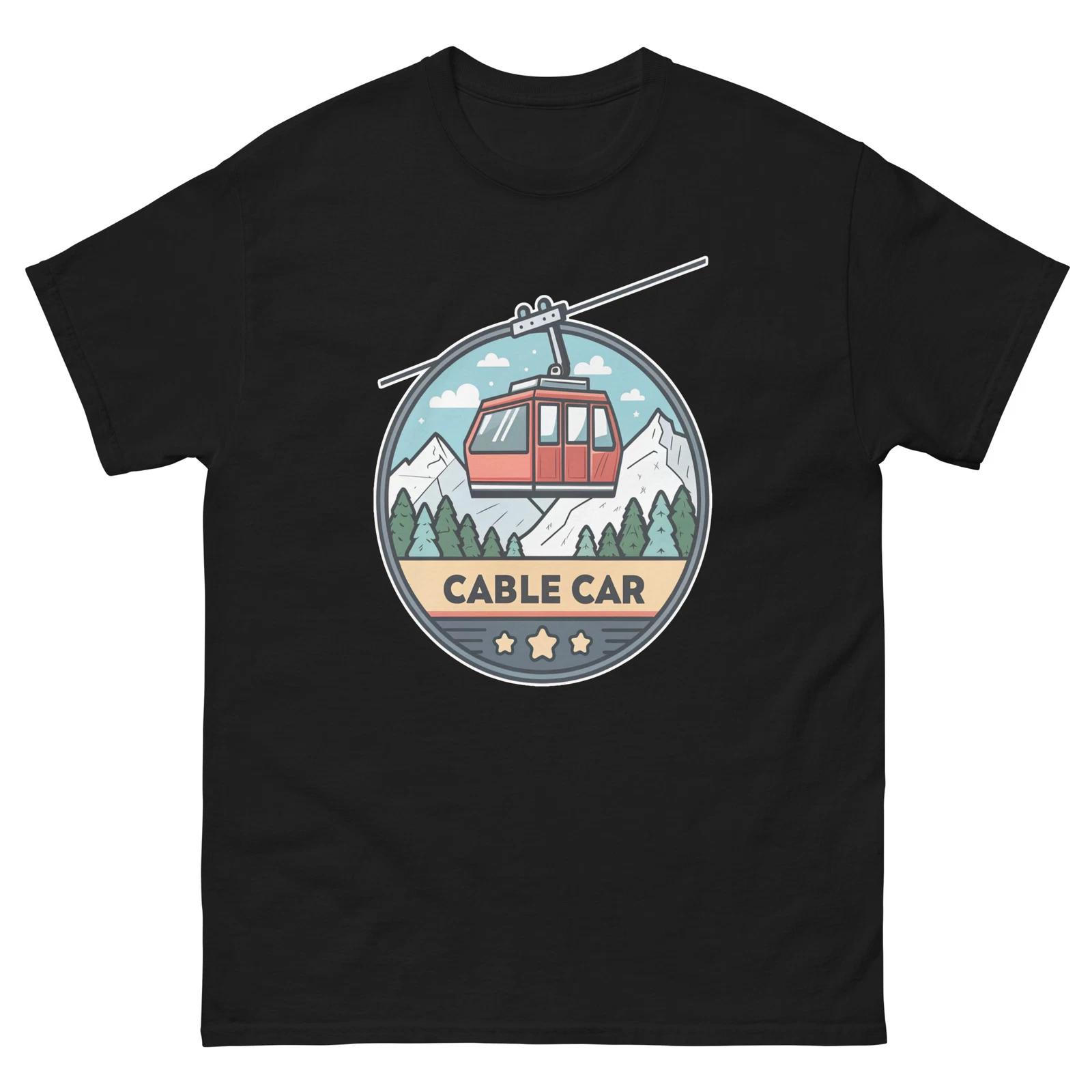 Cable Car Mountain Ski Resort Town T-Shirt 3XL