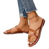 Slippers women's summer new flat shoes belt buckle casual large size beach cover toe sandals