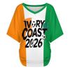 Women's Casual V Neck Short Sleeve Pullover T Shirt Letter Print Top Soccer Support Fan Apparel for Outdoor Activities
