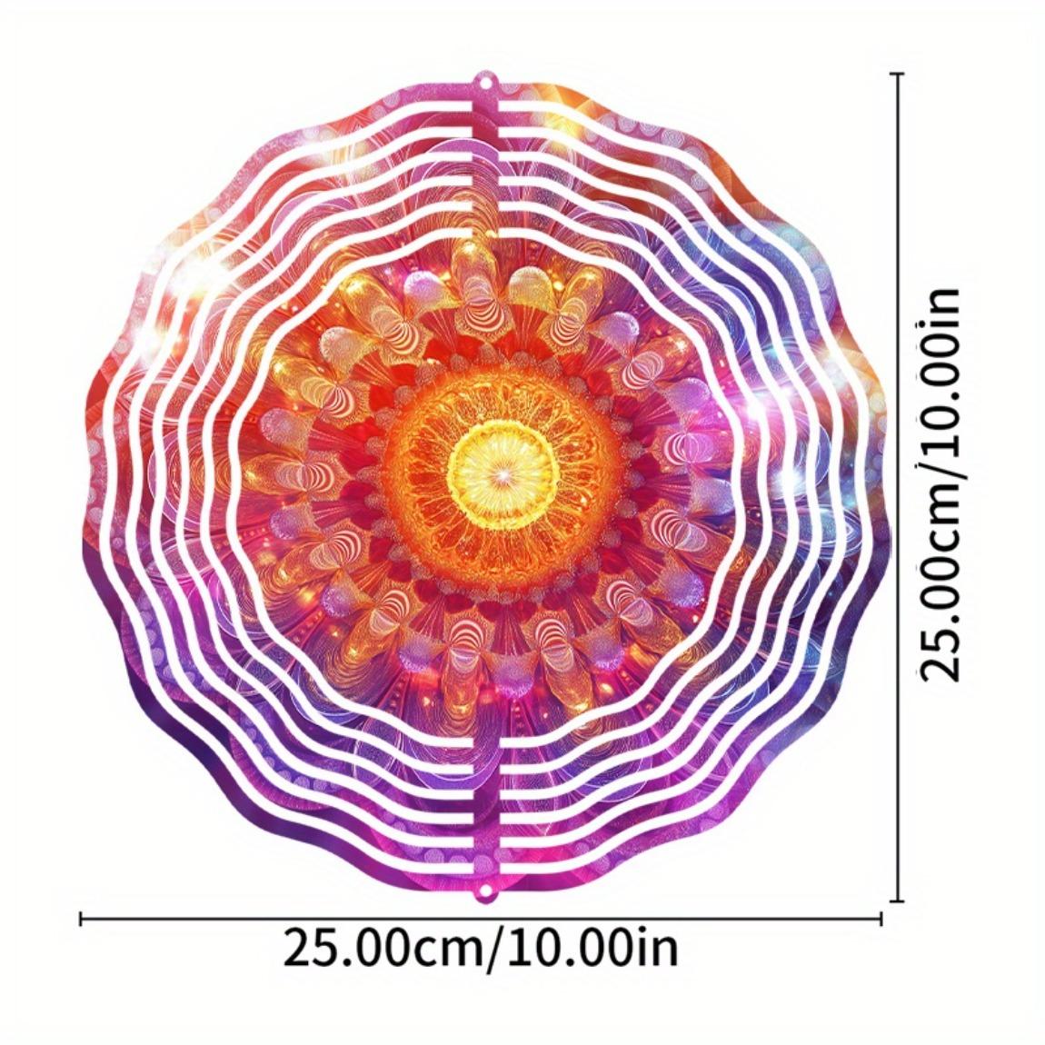 

10 Inch Colorful Metal Wind Spinner Outdoor Decor with 360 Swivel Hook for Garden Balcony Lawn All Seasons Hanging Ornament 01A