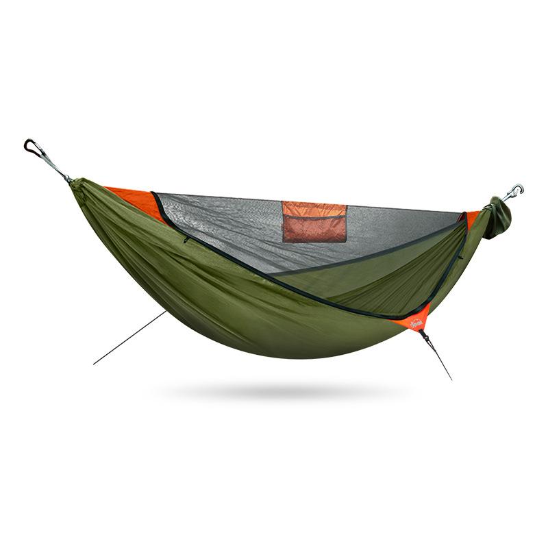 Ridge Line Hammock Shelter with Full Setup: Mosquito Net, Weather Fly, Pad & Bag, for Fast Deployment & Max Protection