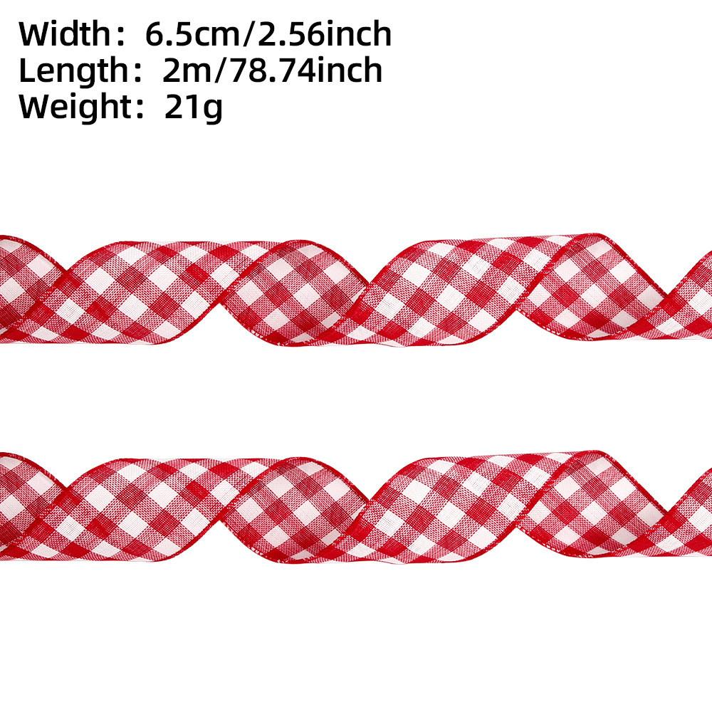 Colorful Checkered 65cm Polyester Ribbon For Holiday Gifts And Home Decor