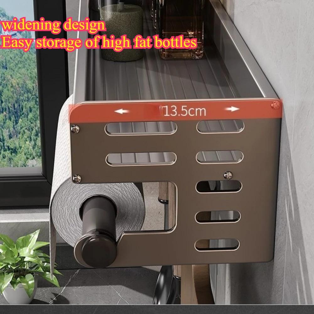 Wall Mounted Kitchen Storage Rack Multifunctional Waterproof  Holder Seasoning Storage Rack Household Seasoning Storage Rack