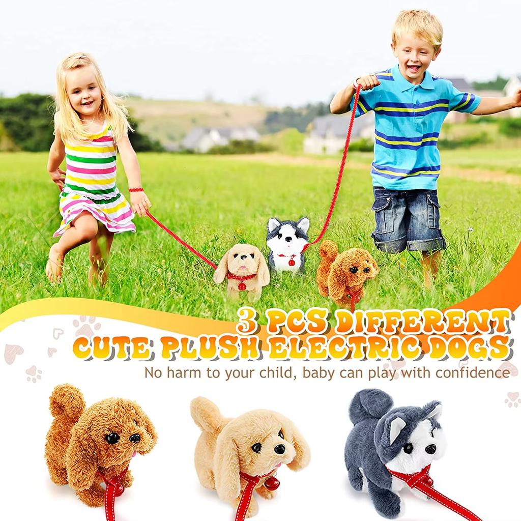 Electric Simulation Dog Plush Toys Interactive 18Cm Dog Robot  Walking Barking Tail Wagging Toy For Kids Birthday Christmas Gift
