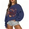 Women's Casual Long Sleeve Christmas Print Round Neck Top for Holiday Festive Wear