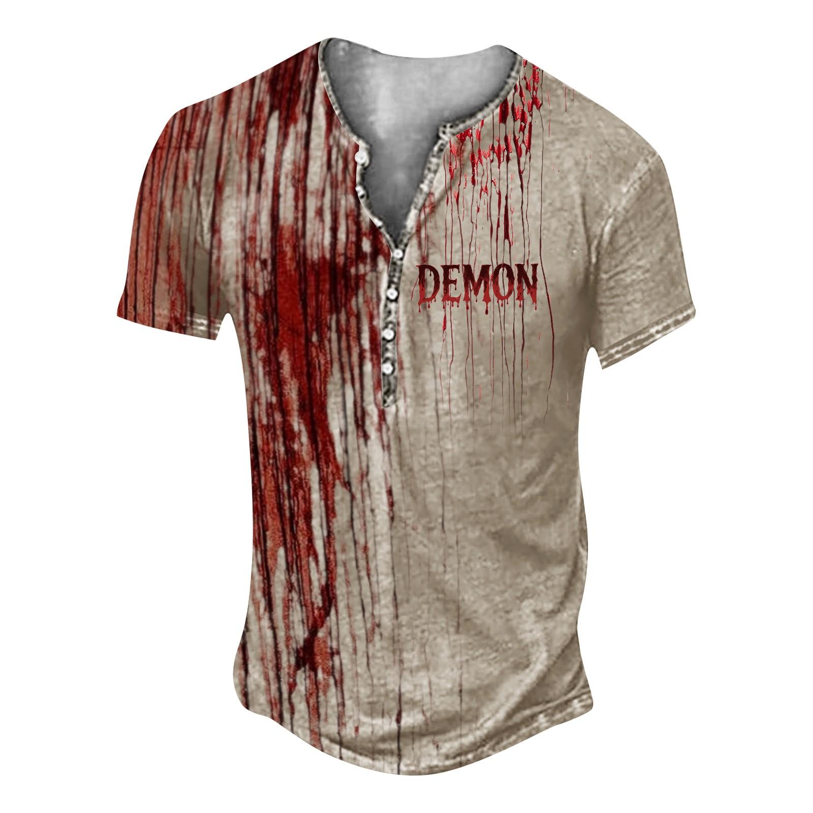 

Унисекс Летняя Футболка с Принтом на Пуговицах Унисекс Свободный Повседневный Топ с Коротким Рукавом L