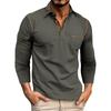 Autumn and winter cross-border men's long-sleeved t-shirt men's Henry shirt color matching t-shirt top