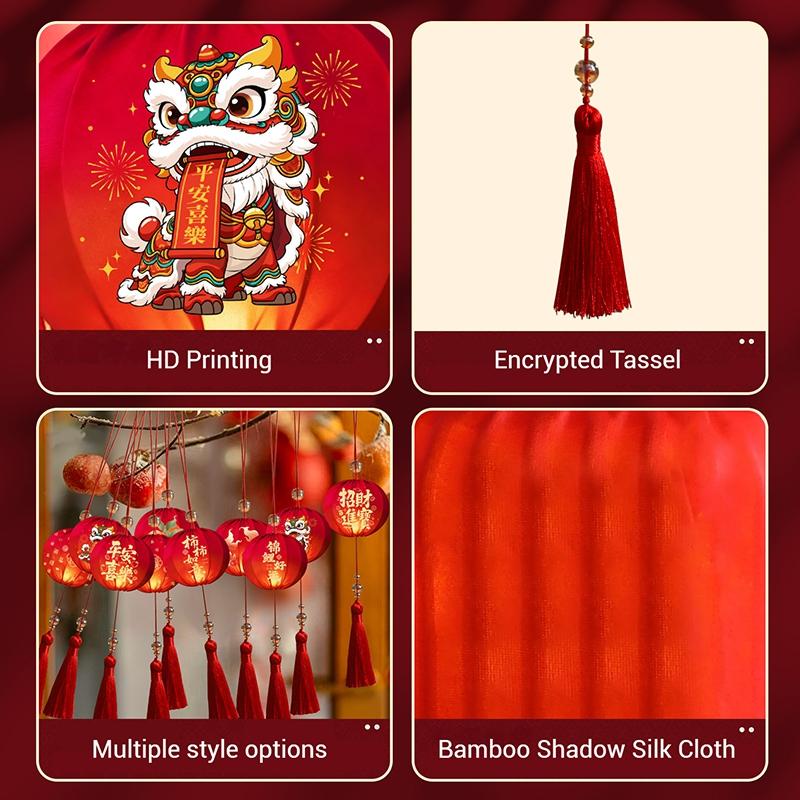 Chinese New Year Glowing Lanterns  Chinese Red Mini Lantern Led Hanging Light Ornament Spring Festival Home Decor