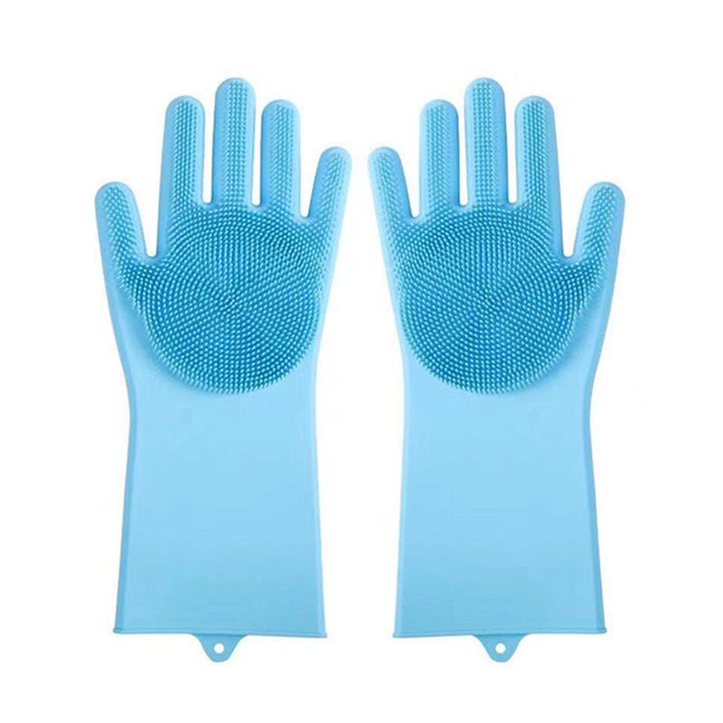Pet Grooming Cleaning Gloves Dog Cat Bathing Shampoo Glove Scrubber Magic Dishwashing Cleanner Sponge Silicon Hair Removal Glove