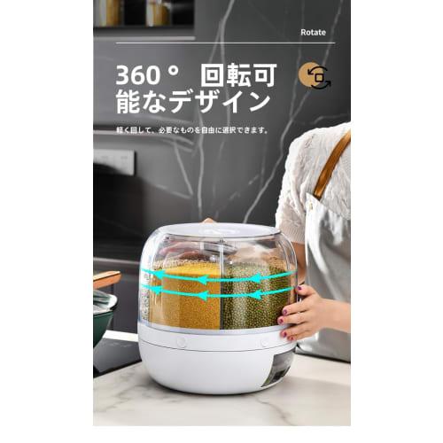 GEBYUI Home Grain Storage Container, 10kg Capacity - Moisture-Proof! Built-in Rice Polisher and Dispenser Design for Instantly Polishing Brown Rice an