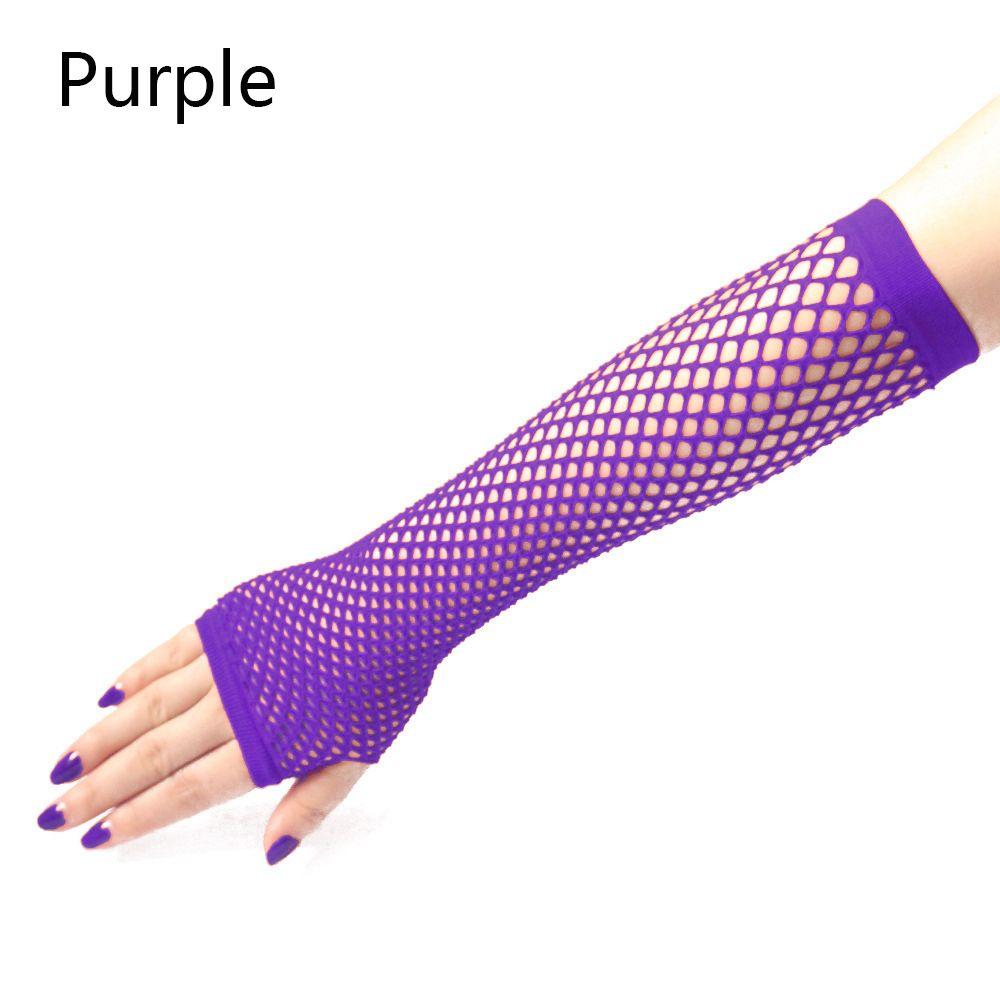 Women Holes Costume Mittens Fishnet Gloves Hollow Out Fingerless