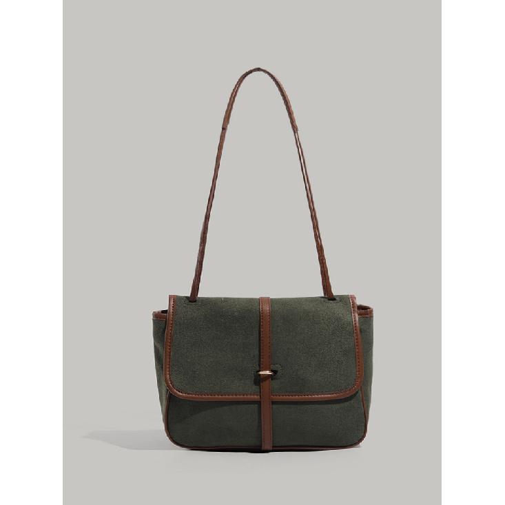 

Spring Summer Atmosphere 2025 New Trend Retro Color-Block Messenger Bag High-End Versatile Commuter Bag Single Shoulder Handbag зелёный