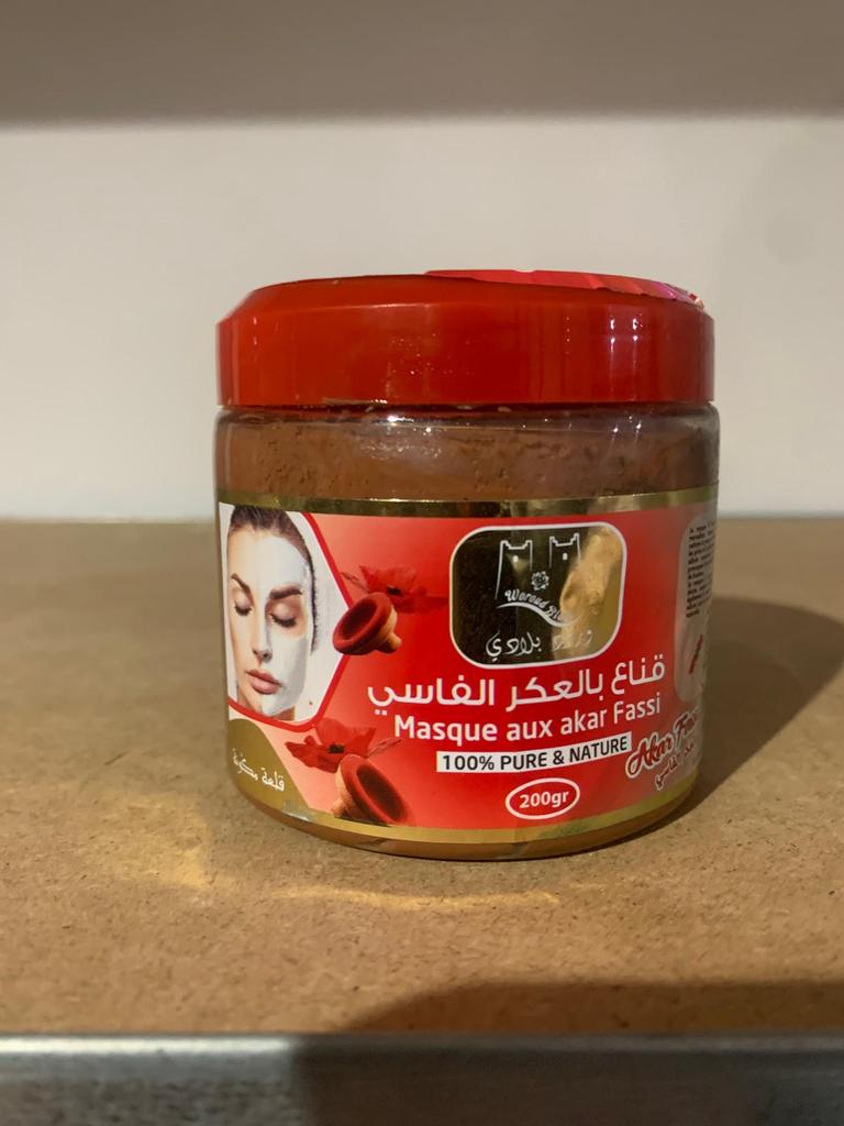 Aker Fassi Tonmaske 200 g – Traditionelle marokkanische Hautpflege für strahlende und hydratisierte Haut