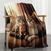 Charming Family of Cats Design Soft Microfiber Throw Blanket – Cozy for Bed, Sofa, Camping, Picnic & Winter Warmth