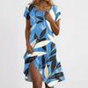 Women's Casual Short Sleeved Dress With Floral Print And Pocket Design And Pocket Design