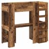 Loft Bed Frame with Desk Reclaimed Wood Look 75 x 190 cm