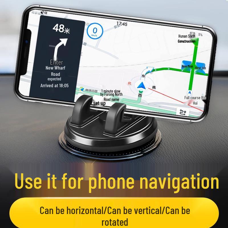 360° Rotating Car Phone Holder with Silicone Mount for Dashboard and Desktop