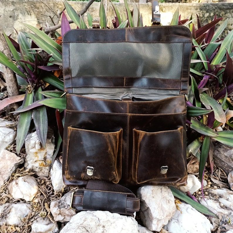 Mens Leather Messenger Bag Mens Leather Messenger Bag Briefcase Satchel Tablet Ipad Next Book Computer Laptop for Womens Day Gift