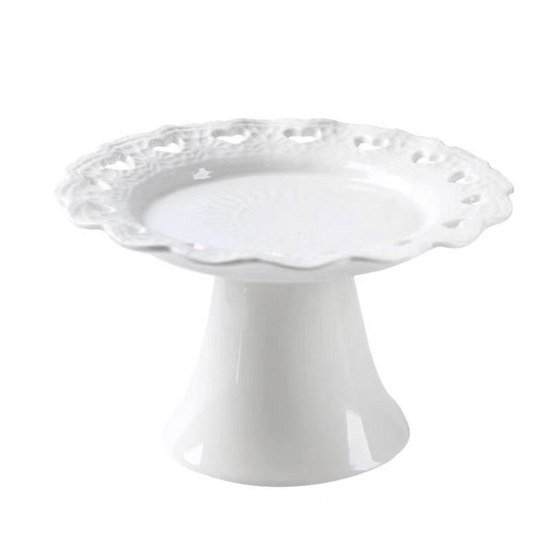 European Ceramic High-Footed Fruit & Dessert Tray