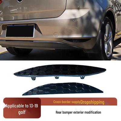 Compatible with Golf 7-7.5 (2013-2019) Honeycomb Rear Bumper Trim Retrofit, Replacing Reflector Trim.