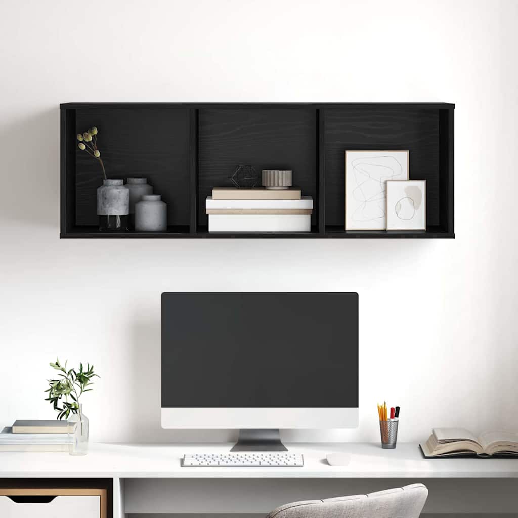 TV Cabinet Set Black Oak Effect 37 x 37 x 107 cm