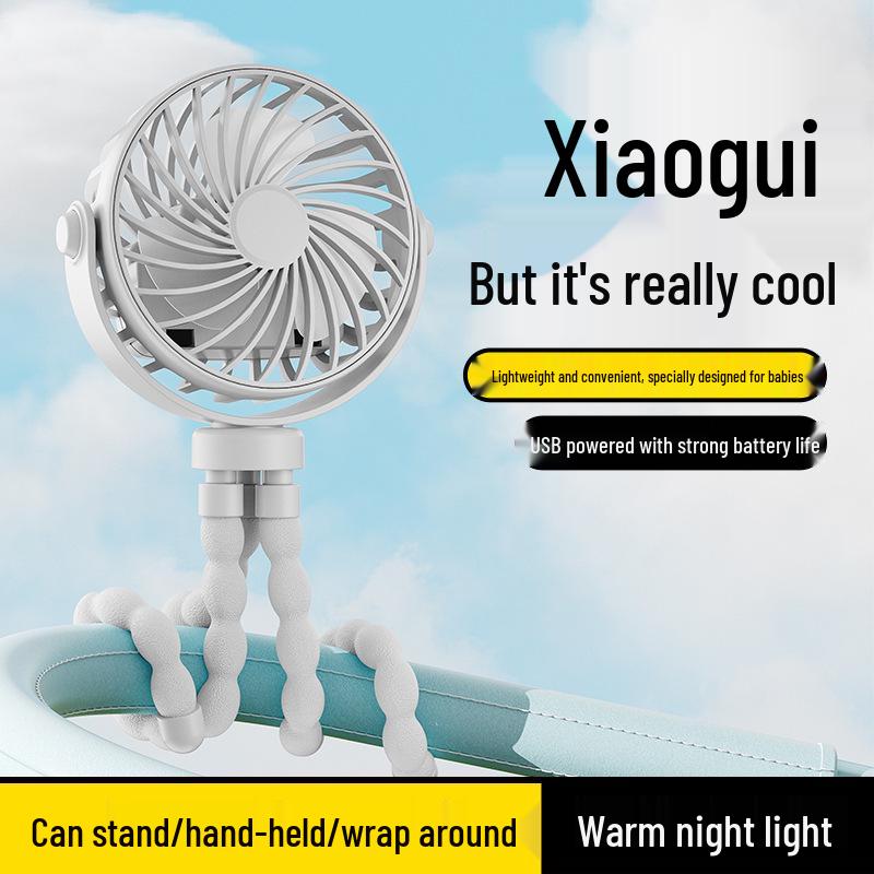 Portable USB Octopus Stroller Fan with Light & Oscillation