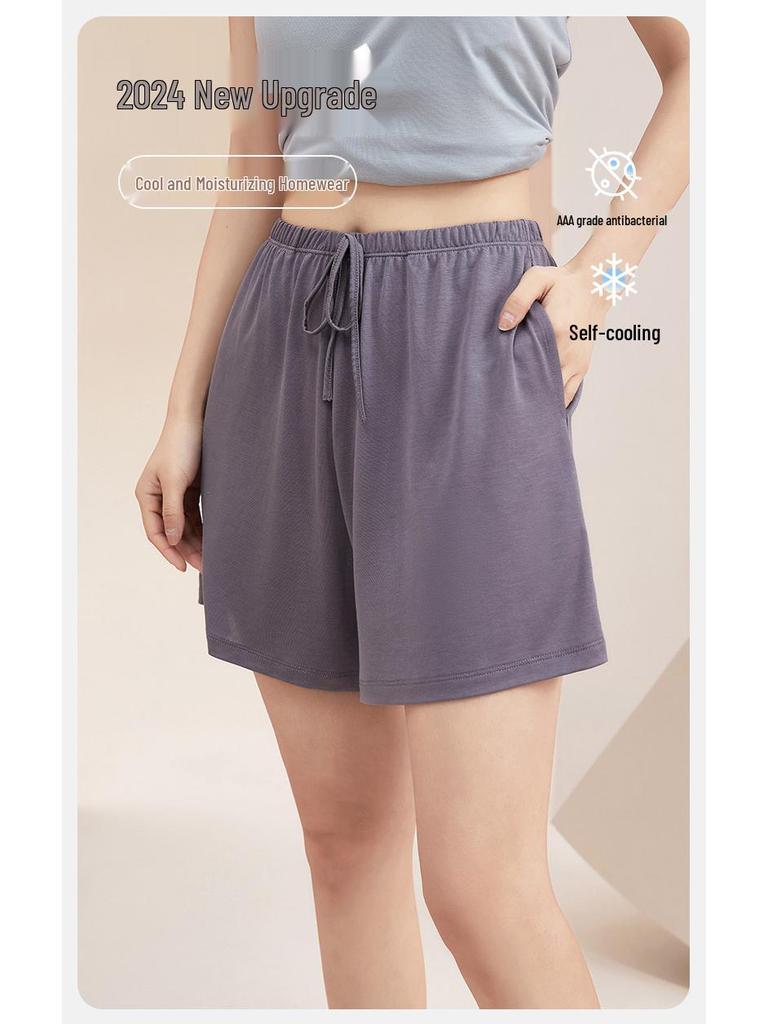 Summer Women's Ice Silk Modal Pajama Shorts - Versatile for Outdoors and Lounging