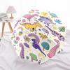 Dinosaur, Rainbow Themed Automatic Opening and Closing Umbrella, Compact Travel Umbrella, Lightweight and Portable, Suitable for Beach Commu