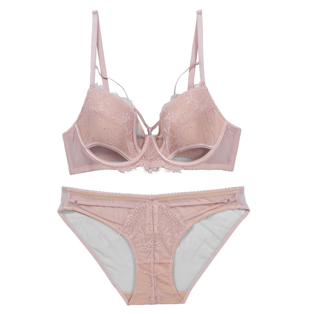 French Lace Lingerie Set: Sexy Pure Desire Bra for Breast Enhancement, Perfect for Small to Large Busts