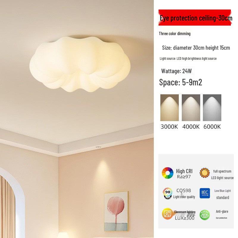 Creative Modern Cream Style Ceiling Lamp for Children's Bedroom and Study, Eye Protection Design