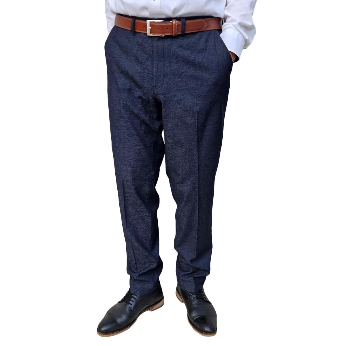 

[PARIS 16e] Men s Slacks, Hemmed, Autumn/Winter, Warm Pants, Business, No Pleats, Slim Fit, Stretch, Navy, L 76