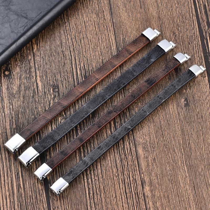 Italian Cowhides Couple Bracelet Handmade Distressed Leather Cuff Unisex Jewelry Accessory For Everyday Stylish Looks