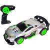 Remote Control Car - EXOST - Metal Chrome 1:14 - 15 Km/h - 31 -5 Cm - Silver and Green - from 5 Years Old