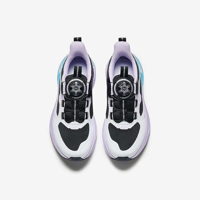 Anta Kids Synthetic Leather PG7 Youth Edition Lightweight Shock Absorption Low Top Running Shoes Men sneaker Black White Blue 322445531-3