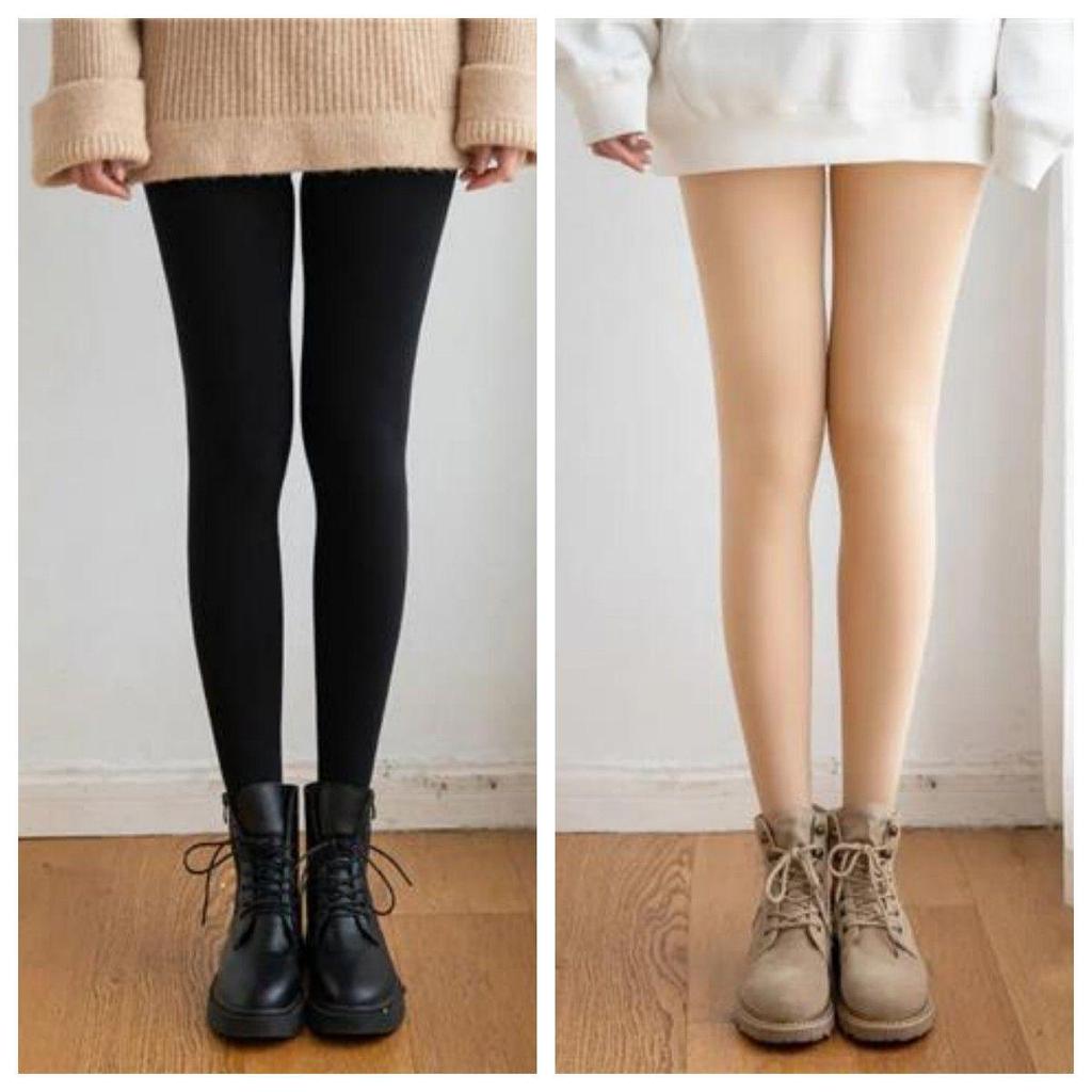 700g Women's Plus Size Extra Thick Nude Color Leggings - Winter/Autumn Velvet Base Stockings