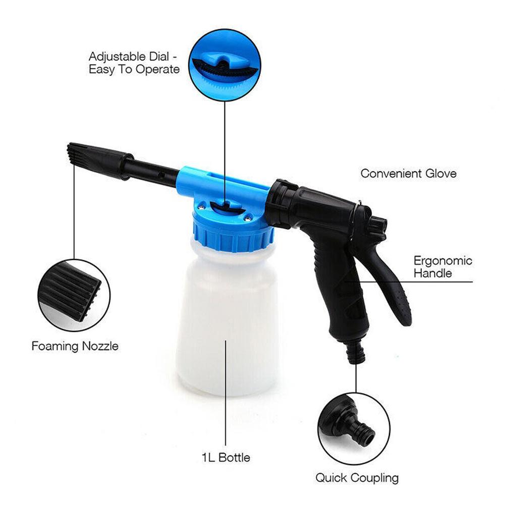 1L Car Foam Sprayer Adjustable Garden Hose Spray Foam Gun Foaming Car Wash Sprayer Hose Wash Sprayer Car Accessories for Men