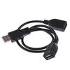 High Quality USB 2.0 Cable USB Double Splitter Adapter Cable One To Two Female To USB 2 Male Charging Data Cable