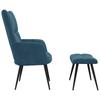 Vidaxl Armchair with Footrest, Blue, Upholstered In Velvet