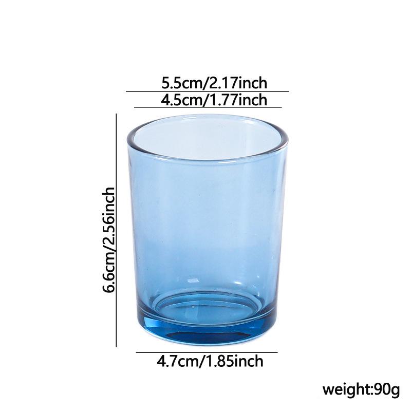 Factory Supply Glossy Glass Candle Candle Holder Vertical Pattern Ornament Venue Arrangement Candle Cup Glass Candle Holder (as the picture,Short / Small)