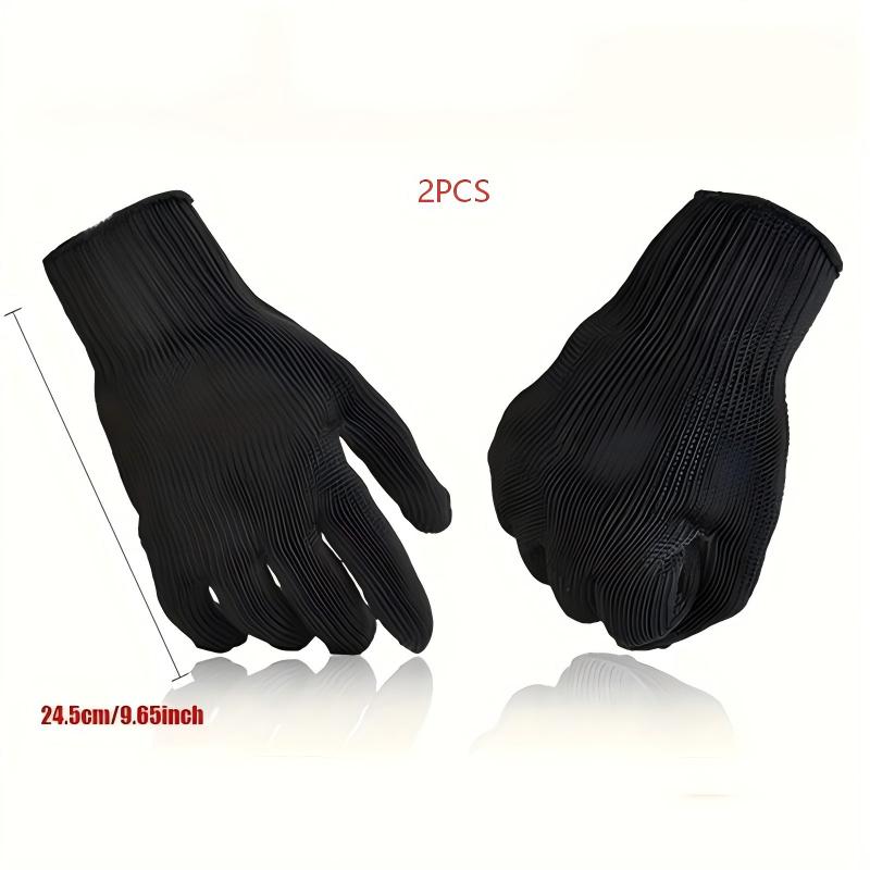 1 Pair Stainless Steel Wire Mesh Cut Resistant Gloves, Safety Protective Work Repair Gloves, Black
