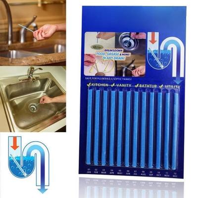 12 peças Sani Sticks mantêm os ralos e canos limpos e com cheiro agradável Limpeza de tubos Tratamento enzimático